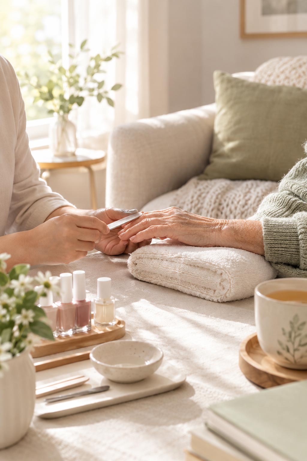 in-home manicure for seniors
